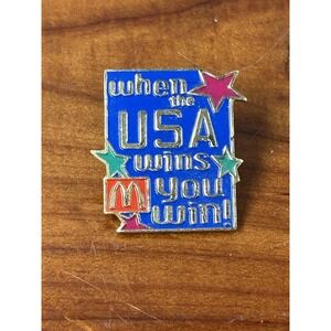 McDonald's Pin When The USA Wins Olympics Badge Sports‎ Fast Food Vintage